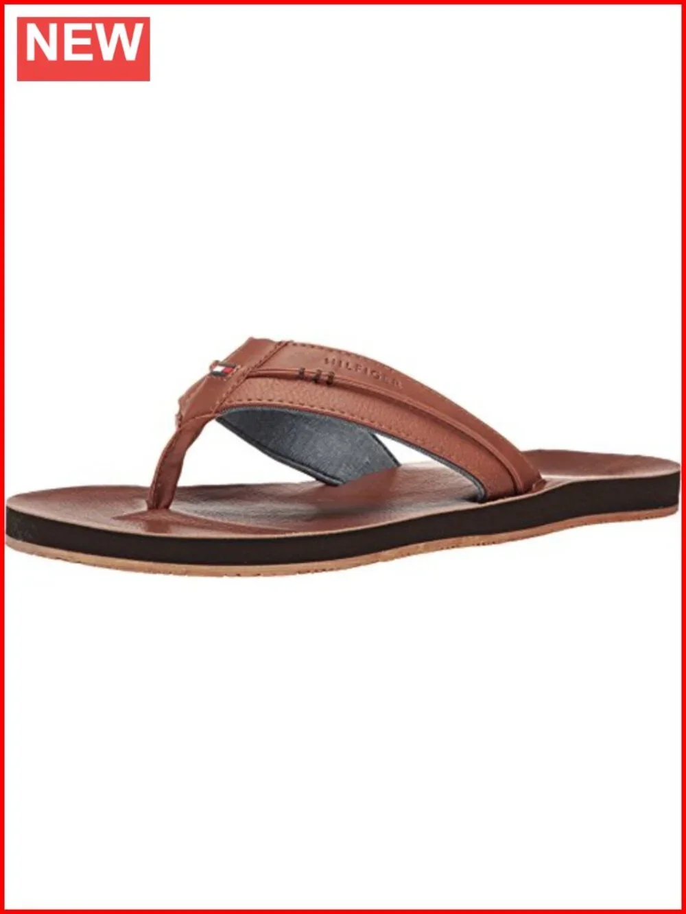 Faux Leather Flip Flop Sandals with EVA Outsole